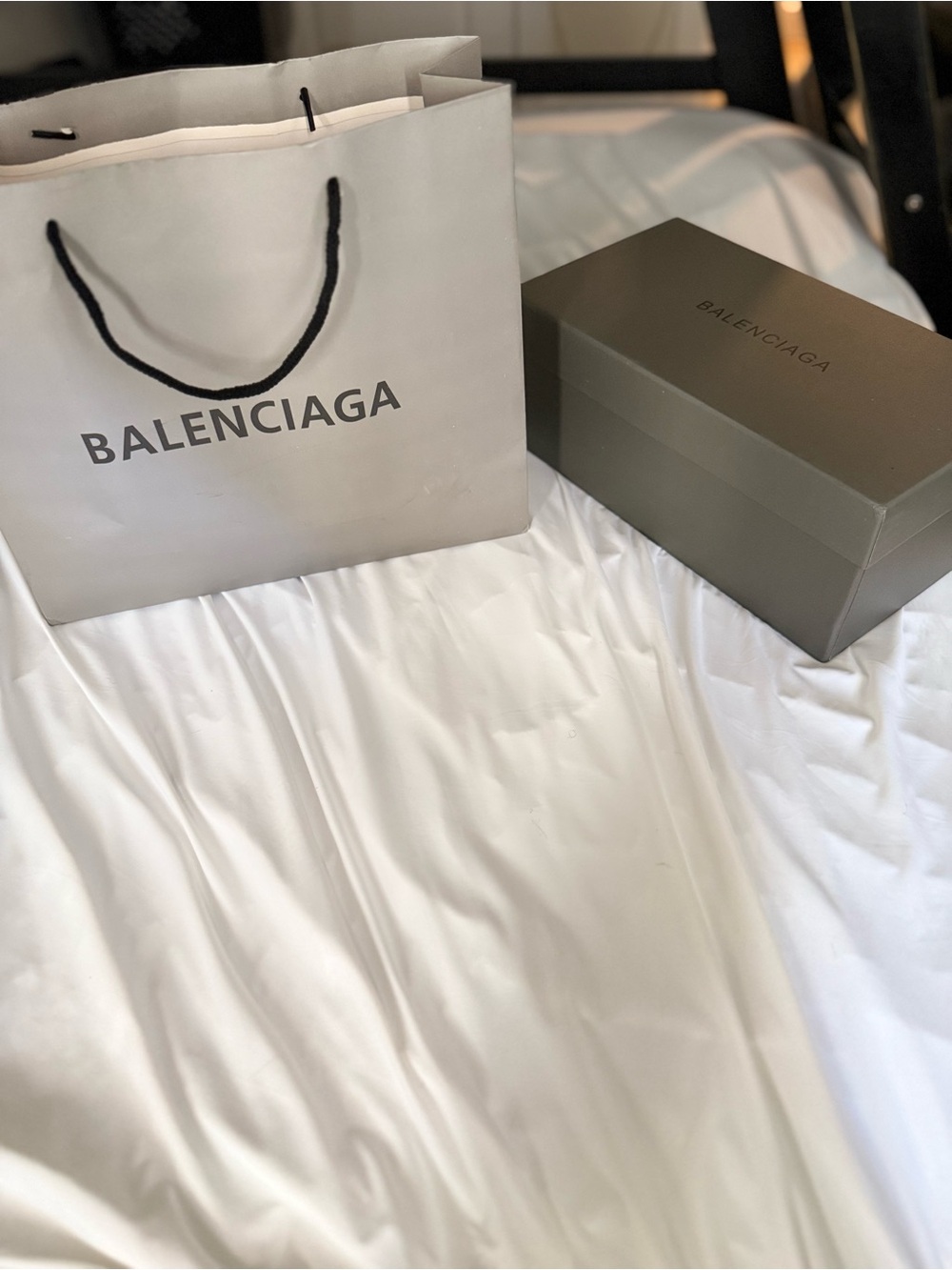 Balenciaga Gray Shoe Box & White Shopping Bag